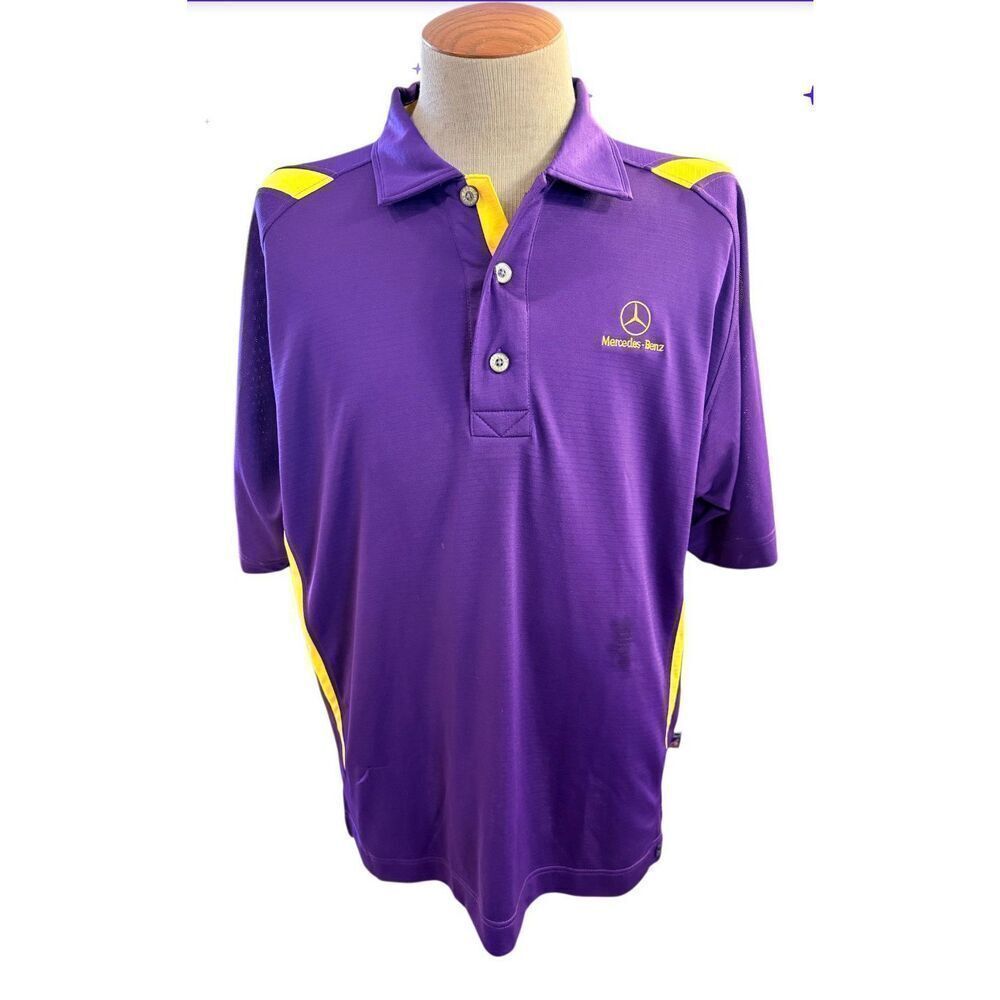 LSU Mercedes Benz Polo Shirt XL Purple Gold Pro Celebrity